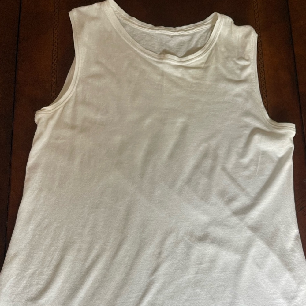 Lululemon White Pima Cotton Muscle Tank Size 2